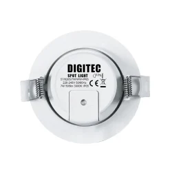 Lot de 2 - Spots à encastrer salle de bains led intégrée Etanche IP65 3000k Blanc Chaud - Digilamp