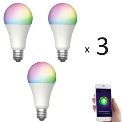 Lot de 3 Ampoule E27 LED connectée RVB 8,5W 800 lm