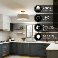 Lot de 2 ampoules Filament LED P45 Opaque, culot E27, 470 Lumens, équivalence 40W, 4000 Kelvins, Blanc neutre