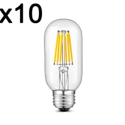 Lot de 10 ampoules filaments LED SEDNA Transparent Verre E27 6W