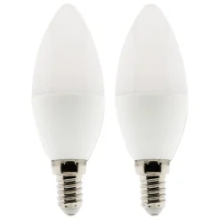 Lot de 2 ampoules flamme LED E14 - 5W - Blanc neutre - 400lm - 4000K - Elexity