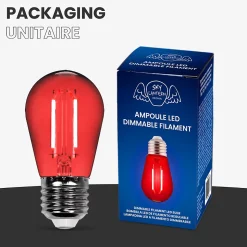 Lot de 10 Ampoules Guirlande Guinguette Led E27 rouge - 2W