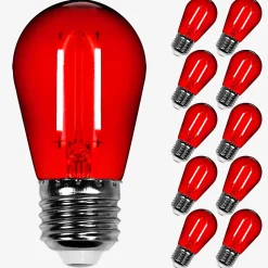 Lot de 10 Ampoules Guirlande Guinguette Led E27 rouge - 2W