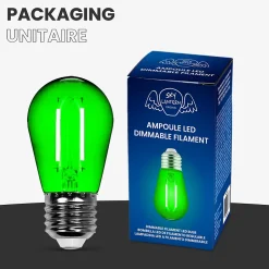 Lot de 10 Ampoules Guirlande Guinguette Led E27 vert - 2W