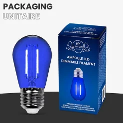 Lot de 10 Ampoules Guirlande Guinguette Led E27 bleu - 2W