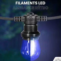 Lot de 20 Ampoules Guirlande Guinguette filament multicolore Led E27 Multicolores - 2W