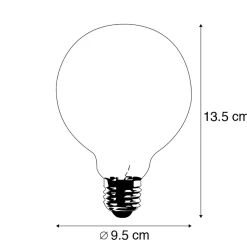 Lot de 3 ampoules LED à filament torsadé E27 G95 transparentes 5W 400lm 2200K
