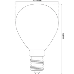 Lot de 6 ampoules LED avec douille E14, forme poire 4 watts, en métal et verre, laiteux