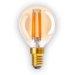 Lot de 5 ampoules LED avec douille E14 3,9 watts, en métal et verre, ambre