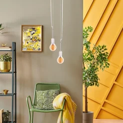 Lot de 5 ampoules LED avec douille E14 3,9 watts, en métal et verre, ambre