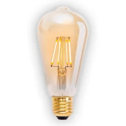 Lot de 4 ampoules LED douille E27 4 watts, en métal et verre, blanc chaud