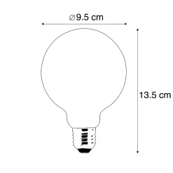 Lot de 3 ampoules LED E27 dimmables à la chaleur G95 or 8W 806lm 2000-2700K
