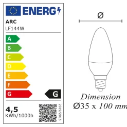 Lot de 10 ampoules LED E14 4,5W 330Lm 3000K - garantie 5 ans