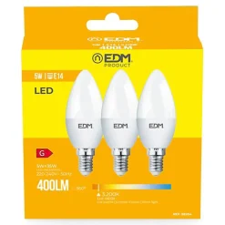 Lot de 3 Ampoules LED E14 5W F
