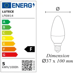 Lot de 10 ampoules LED E14 4,9W 470Lm 2700K - garantie 5 ans