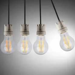 Lot de 6 ampoules LED filament avec douille E14 8 watts, en métal et verre, claires