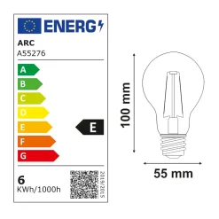 Lot de 10 ampoules LED filament E27 6W 750Lm 2700K - garantie 2 ans