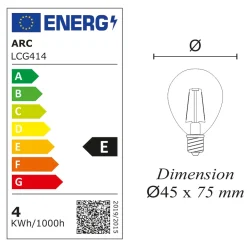 Lot de 10 ampoules LED filament E14 4W 470Lm 2700K - garantie 2 ans