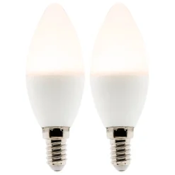 Lot de 2 ampoules LED flamme 5,2W E14 470lm 2700K (Blanc chaud)