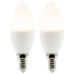 Lot de 2 ampoules LED Flamme 5W E14 360lm 2700K - Blanc chaud - Zenitech