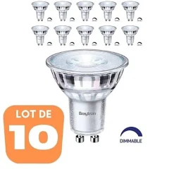 Lot de 10 ampoules LED GU10 5.5W (Eq. 50W) 2700K 38 degrés Dimmable