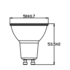 Lot de 10 ampoules LED GU10 5.5W (Eq. 50W) 2700K 38 degrés Dimmable
