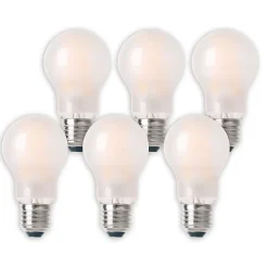 Lot de 6 ampoules LED pour douille E27 de 8 watts chacune, en métal et verre, blanc chaud