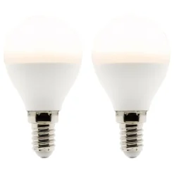 Lot de 2 ampoules LED Sphérique 5W E14 400lm 2700K - Zenitech