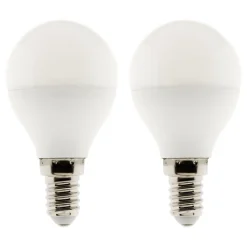 Lot de 2 ampoules LED Sphérique 5W E14 400lm 2700K - Zenitech