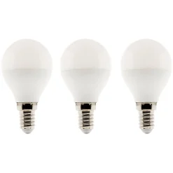Lot de 3 ampoules LED sphériques 5,2W E14 470lm 2700K - Blanc chaud - Zenitech