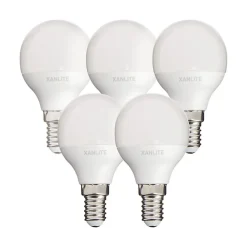 Lot de 5 ampoules SMD LED P45 Opaque, culot E14, 470 Lumens, conso. 5,3 W (eq. 40W), 4000K, Blanc neutre