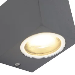 Lot de 2 appliques murales modernes gris foncé IP44 - Baleno