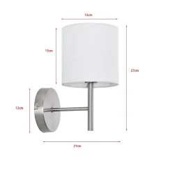 Lot de 2 appliques murales Winsford E14 argent blanc lux.pro