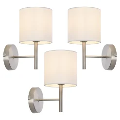 Lot de 3 appliques murales Winsford E14 argent blanc lux.pro