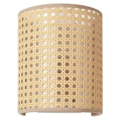 Lot de 2 appliques murales Ascot E27 20 x 16 x 12 cm blanc aspect rotin lux.pro