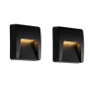 Lot de 2 appliques murales extérieures carrées noires avec LED IP65 - Gem