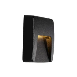 Lot de 2 appliques murales extérieures carrées noires avec LED IP65 - Gem