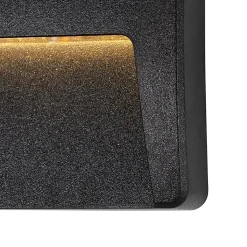 Lot de 2 appliques murales extérieures carrées noires avec LED IP65 - Gem