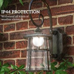 Lot de 2 appliques murales solaires LED extérieures métal ABS noir