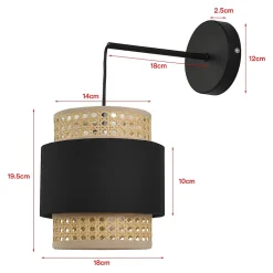 Lot de 3 appliques murales Southampton E14 noir beige lux.pro