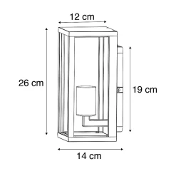 Lot de 2 appliques murales industrielles noires 26 cm IP44 - Charlois