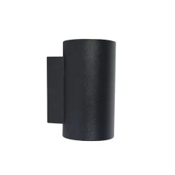 Lot de 2 appliques murales modernes rondes noires 2 lumières - Sandy