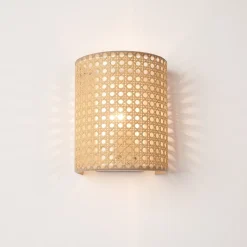 Lot de 3 appliques murales Ascot E27 20 x 16 x 12 cm blanc aspect rotin lux.pro