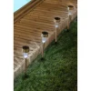 Lot de 2 Balises solaires inox H33,5cm-lumière blanche 5 lumens-idéale pour bordures ou allées