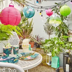 Lot de 12 Boule papier 30cm collection tropical