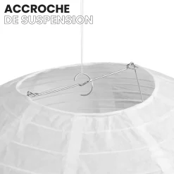 Lot de 12 Boules Japonaises Blanches 30 cm