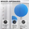 Lot de 12 Boules Japonaises Bleu Roi 20 cm