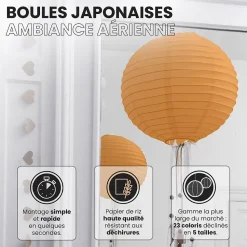 Lot de 12 Boules Japonaises Cumin 30 cm