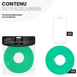 Lot de 12 Boules Japonaises Vert d'Eau 10 cm