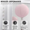 Lot de 12 Boules Japonaises Rose Pâle 20 cm